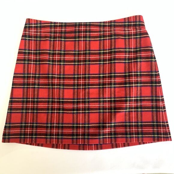 NWT J Crew Skirt Women 18 Red Tartan Plaid Mini Holiday Christmas Party Preppy - Picture 1 of 6